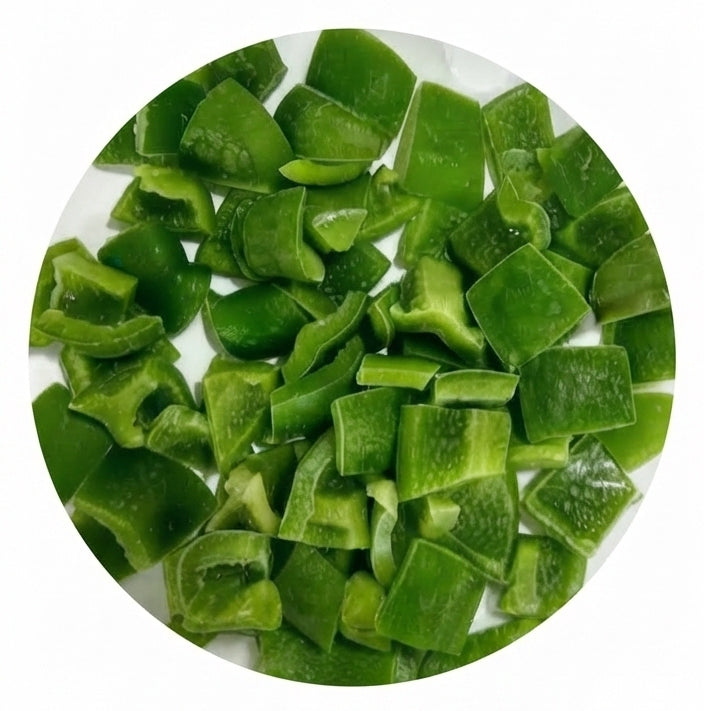 Capsicum Cube Cut (ﺷﻤﻠﮧﻣﺮچ کیوب کٹ)