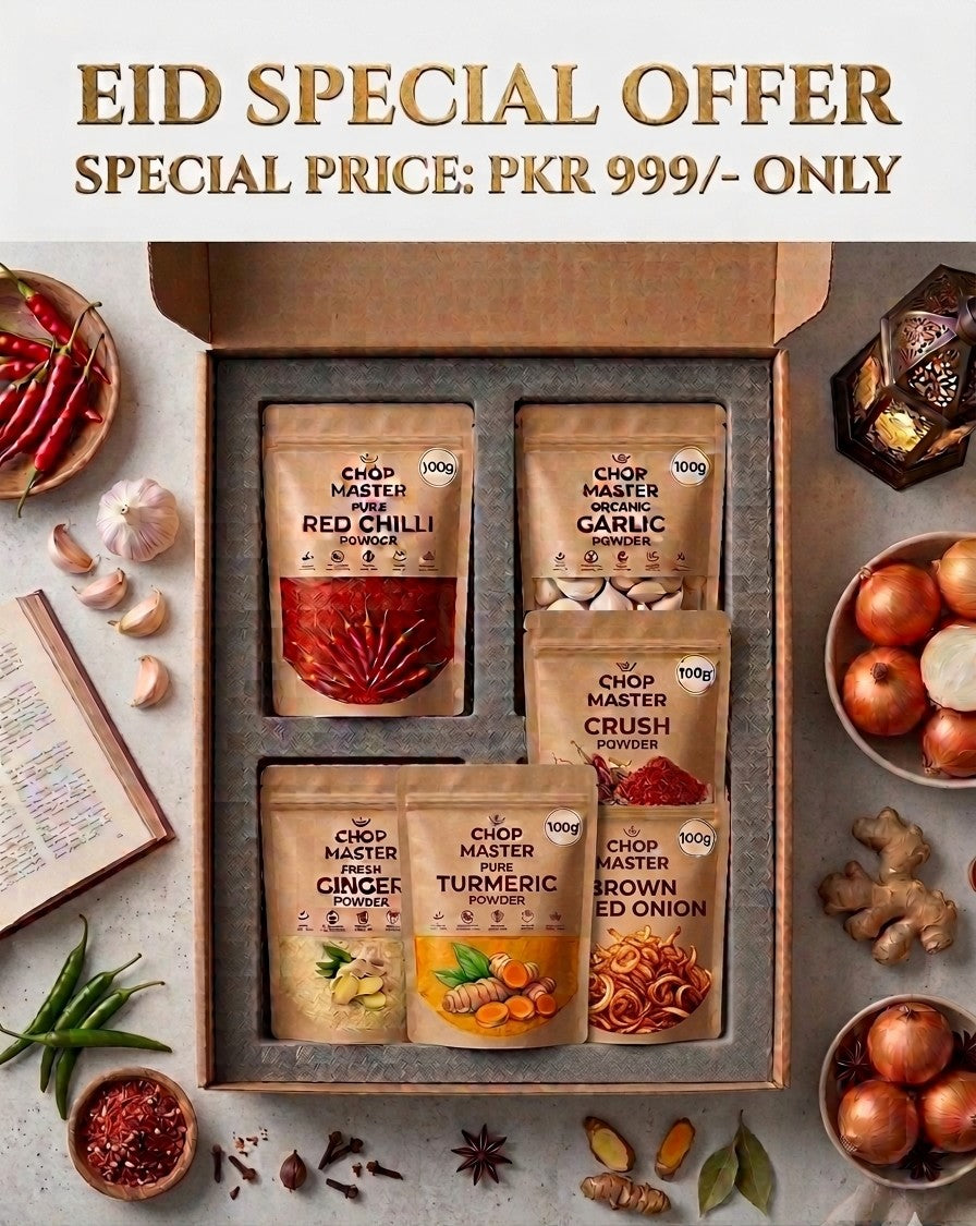 6 in 1 Offer Garlic, Ginger, Chili, Crush Chili, Turmeric and Brown onion
