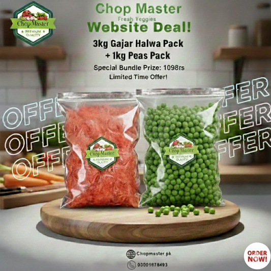 Gajar Halwa Pack 3kg+ Peas Pack 1kg